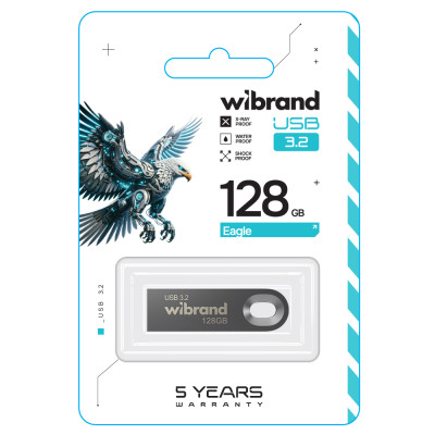 Флеш-накопичувач Wibrand USB 3.2 Gen1 Eagle 128GB Grey