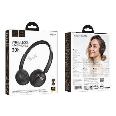 Бездротові накладні навушники HOCO W62 Verso retro BT headphones Black