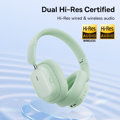 Бездротові накладні навушники Baseus Bowie H1i Noise-Cancellation Wireless Headphones Natural Green