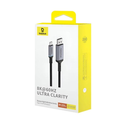 Адаптер Baseus High Definition Series Type-C to DP 8K Adapter 1.5m Cluster Black