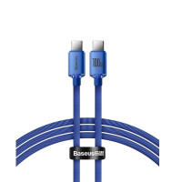Кабель Baseus Crystal Shine Series Fast Charging Data Cable Type-C to Type-C 100W 1.2m Blue Кабель Baseus Crystal Shine Series Fast Charging Data Cable Type-C to Type-C 100W 1.2m Blue