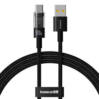 Кабель Baseus Gem Fast-Charging Data Cable USB to USB-C 100W 1m Cluster Black Кабель Baseus Gem Fast-Charging Data Cable USB to USB-C 100W 1m Cluster Black