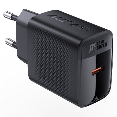 Мережевий зарядний пристрій ACEFAST A82 PD20W GaN single USB-C charger Black Мережевий зарядний пристрій ACEFAST A82 PD20W GaN single USB-C charger Black