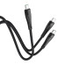 Кабель HOCO U102 Type-C to Type-C+Type-C 5A, 100W 1.5m, nylon, aluminum connectors, Black