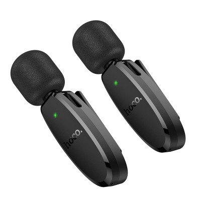 Бездротова мікрофонна система HOCO L15 Dual-mic clip-on wireless digital microphone (iP/Type-C) Black