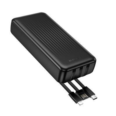 Зовнішній акумулятор BOROFONE BJ79A Clever power bank with 3 cables(20000mAh) Black