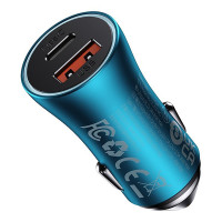 Автомобільний зарядний пристрій Baseus Golden Contactor Max Dual Fast Charger Car Charger U+C 60W Blue Автомобільний зарядний пристрій Baseus Golden Contactor Max Dual Fast Charger Car Charger U+C 60W Blue