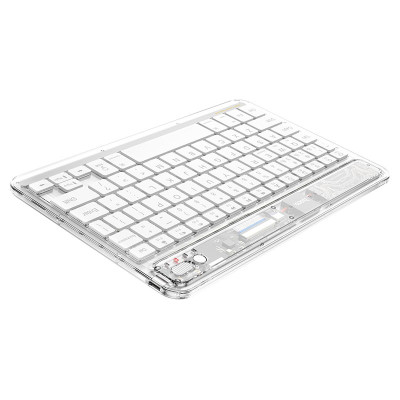 Клавіатура HOCO S55 Transparent Discovery edition wireless BT keyboard Space White Клавіатура HOCO S55 Transparent Discovery edition wireless BT keyboard Space White