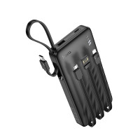 Зовнішній акумулятор HOCO J146 Night tide power bank with 4 cables (10000mAh) Black