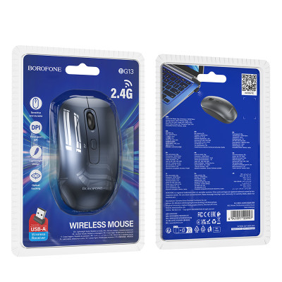 Маніпулятор миша BOROFONE BG13 Winner 2.4G business wireless mouse Black Metal Gray Маніпулятор миша BOROFONE BG13 Winner 2.4G business wireless mouse Black Metal Gray