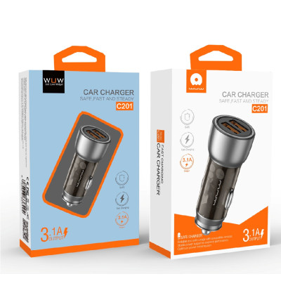 Автомобільний зарядний пристрій WUW-C201 2USB 3.1A black Автомобільний зарядний пристрій WUW-C201 2USB 3.1A black