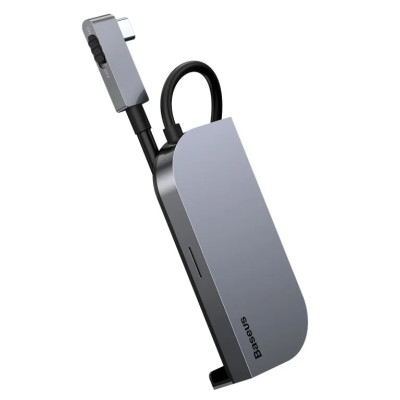 USB-хаб Baseus Bend Angle No.7 Multifunctional Type-C HUB Converter(Upgrade) Space Gray USB-хаб Baseus Bend Angle No.7 Multifunctional Type-C HUB Converter(Upgrade) Space Gray