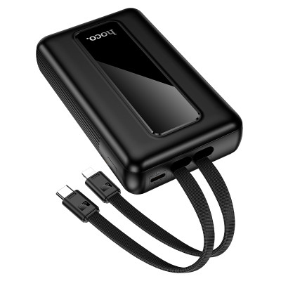 Зовнішній акумулятор HOCO J162A Full power 22.5W+PD20W fully compatible power bank with two cables(20000mAh) Black