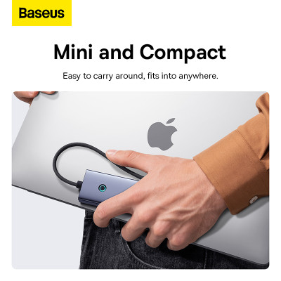 USB-хаб Baseus UltraJoy Series 6-Port HUB Docking Station Space Grey（Type-C to HDMI4K@60Hz*1+USB 3.0*3+PD*1+RJ45*1）