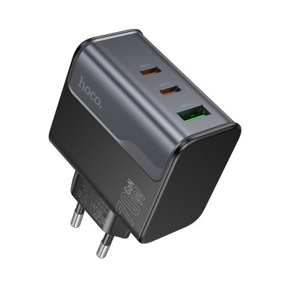 Мережевий зарядний пристрій HOCO CS75A Star Speed PD70W(2C1A) charger midnight black Мережевий зарядний пристрій HOCO CS75A Star Speed PD70W(2C1A) charger midnight black