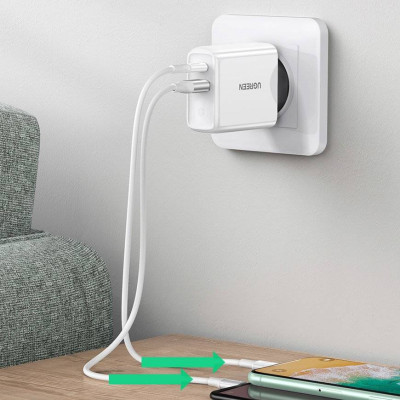 Мережевий зарядний пристрій UGREEN CD170 38W USB-C Wall Charger EU (White) (UGR-60468)
