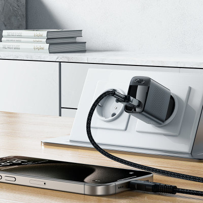 Мережевий зарядний пристрій ACEFAST A90 QC18W GaN single USB-A charger (EU) Black Мережевий зарядний пристрій ACEFAST A90 QC18W GaN single USB-A charger (EU) Black
