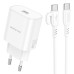 Мережевий зарядний пристрій з кабелем BOROFONE BA82A Platinum single port PD25W charger set(C to C)(EU) White Мережевий зарядний пристрій з кабелем BOROFONE BA82A Platinum single port PD25W charger set(C to C)(EU) White