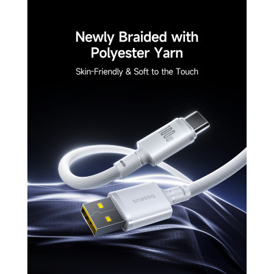 Кабель Baseus New Braided Fast Charging Cable USB-A to USB-C 100W/7.5W 1m Cosmic Black