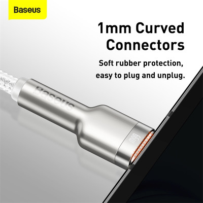 Кабель Baseus Cafule Series Metal Data Cable USB to Type-C 66W 1m White Кабель Baseus Cafule Series Metal Data Cable USB to Type-C 66W 1m White
