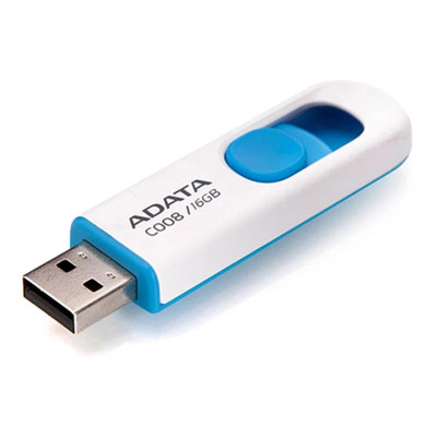 Флеш-накопичувач ADATA USB 2.0 C008 16Gb White/Blue