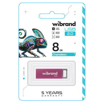 Флеш-накопичувач Wibrand USB 2.0 Chameleon 8Gb Pink