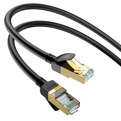 Мережевий кабель HOCO US02 Level pure copper gigabit ethernet cable(L=3M) Black Мережевий кабель HOCO US02 Level pure copper gigabit ethernet cable(L=3M) Black