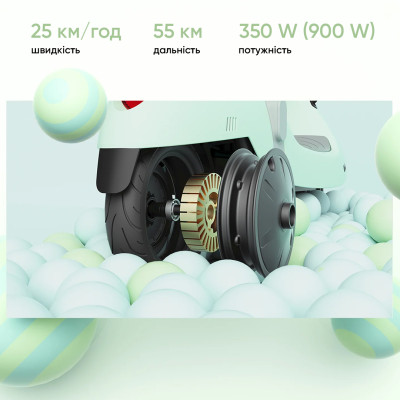 Електросамокат з сидінням OKAI Ceetle PRO EA10C Mint Green 10', 350(900)W, 25Km/h, 10.4Ah, 55Km, 20%,NFC, App, 29kg Електросамокат з сидінням OKAI Ceetle PRO EA10C Mint Green 10', 350(900)W, 25Km/h, 10.4Ah, 55Km, 20%,NFC, App, 29kg