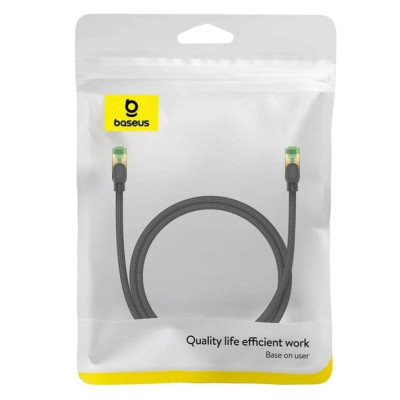 Baseus High Speed CAT8 40Gigabit Ethernet Cable (Braided Cable)10m Cluster Black Baseus High Speed CAT8 40Gigabit Ethernet Cable (Braided Cable)10m Cluster Black