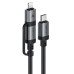Кабель ACEFAST C20-01 USB-C to USB-C / Lightning aluminum alloy connectors charging data cable Black