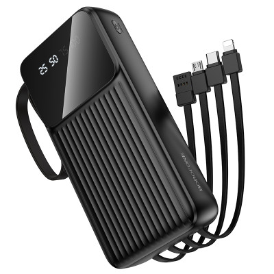 Зовнішній акумулятор BOROFONE BJ76A Smart power bank with 4 cables(20000mAh) Black