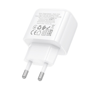 Мережевий зарядний пристрій HOCO CS53A Surplus single port PD25W charger White