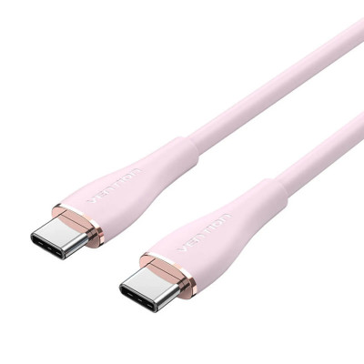 Кабель Vention USB 2.0 C Male to C Male 5A Cable 1M Pink Silicone Type (TAWPF) Кабель Vention USB 2.0 C Male to C Male 5A Cable 1M Pink Silicone Type (TAWPF)