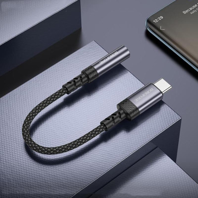 Перехідник BOROFONE BV24 Graceful digital audio converter cable Type-C to 3.5mm Metal Grey Перехідник BOROFONE BV24 Graceful digital audio converter cable Type-C to 3.5mm Metal Grey