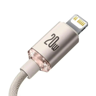 Кабель Baseus Crystal Shine Series Fast Charging Data Cable Type-C to iP 20W 1.2m Pink Кабель Baseus Crystal Shine Series Fast Charging Data Cable Type-C to iP 20W 1.2m Pink