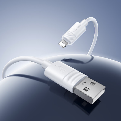 Кабель BOROFONE BX123 Leya silicone charging data cable iP White Кабель BOROFONE BX123 Leya silicone charging data cable iP White