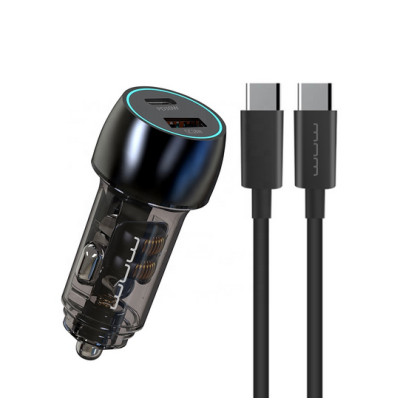 Автомобільний зарядний пристрій WUW-T103C PD 30W +QC 3.0 18W black
