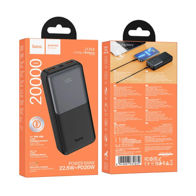 Внешний аккумулятор HOCO J136A Sirui 22.5W+PD20W fully compatible power bank (20000mAh) Black