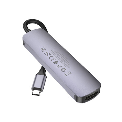 USB-хаб HOCO HB27 Type-C multi-function converter(HDTV+USB3.0+USB2.0*2+PD) Metal Gray USB-хаб HOCO HB27 Type-C multi-function converter(HDTV+USB3.0+USB2.0*2+PD) Metal Gray