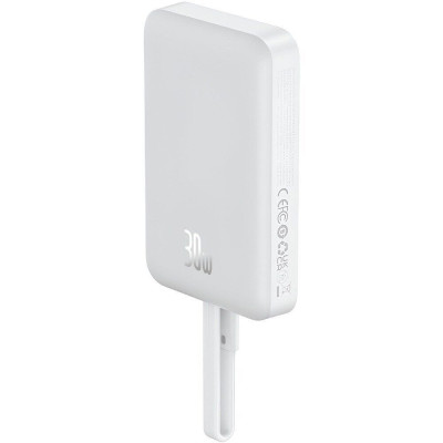 Зовнішній акумулятор Baseus Magnetic Mini Wireless Fast Charge Power Bank 10000mAh 30W  White