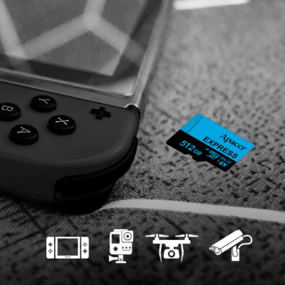 Карта пам'яті microSDXC  (UHS-1 U3) Apacer Express 512Gb class 10 V30 A1  Read/Write:810/700 MB/sec (Compatible with Nintendo Switch 2)