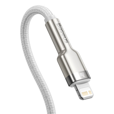 Кабель Baseus Cafule Series Metal Data Cable Type-C to iP PD 20W 2m White Кабель Baseus Cafule Series Metal Data Cable Type-C to iP PD 20W 2m White