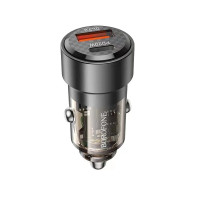 Автомобільний зарядний пристрій BOROFONE BZ20 Smart 38W dual port PD20W+QC3.0 car charger Transparent Black Автомобільний зарядний пристрій BOROFONE BZ20 Smart 38W dual port PD20W+QC3.0 car charger Transparent Black