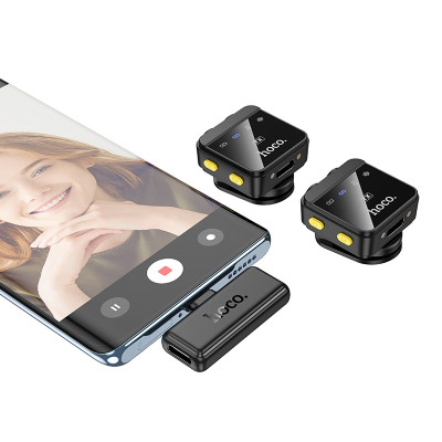 Бездротова мікрофонна система HOCO L17 Dual-mic magnetic lavalier wireless digital microphone (iP/Type-C) Black