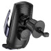 Автотримач для телефона з БЗП HOCO CA202 Plus Enlightener infrared induction wireless charging car holder(air outlet) Black metal gray