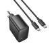 Мережевий зарядний пристрій з кабелем HOCO CS63A Bright PD65W(1A1C) charger set (C to C)(EU) Black Мережевий зарядний пристрій з кабелем HOCO CS63A Bright PD65W(1A1C) charger set (C to C)(EU) Black