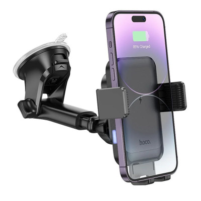 Автотримач для телефона з БЗП HOCO HW9 Climber smart wireless charging car holder Black Gray Автотримач для телефона з БЗП HOCO HW9 Climber smart wireless charging car holder Black Gray