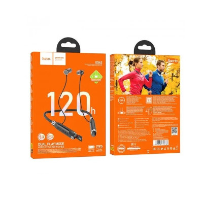 Бездротові спортивні навушники HOCO ES62 Pretty neck-hang BT earphones Black