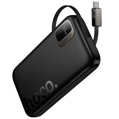 Зовнішній акумулятор HOCO Q51 Key PD20W power bank with telescopic cable(10000mAh) Black