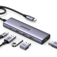 USB-хаб UGREEN CM511 USB-C To HDMI+3*USB 3.0 A+PD Power Converter USB-хаб UGREEN CM511 USB-C To HDMI+3*USB 3.0 A+PD Power Converter